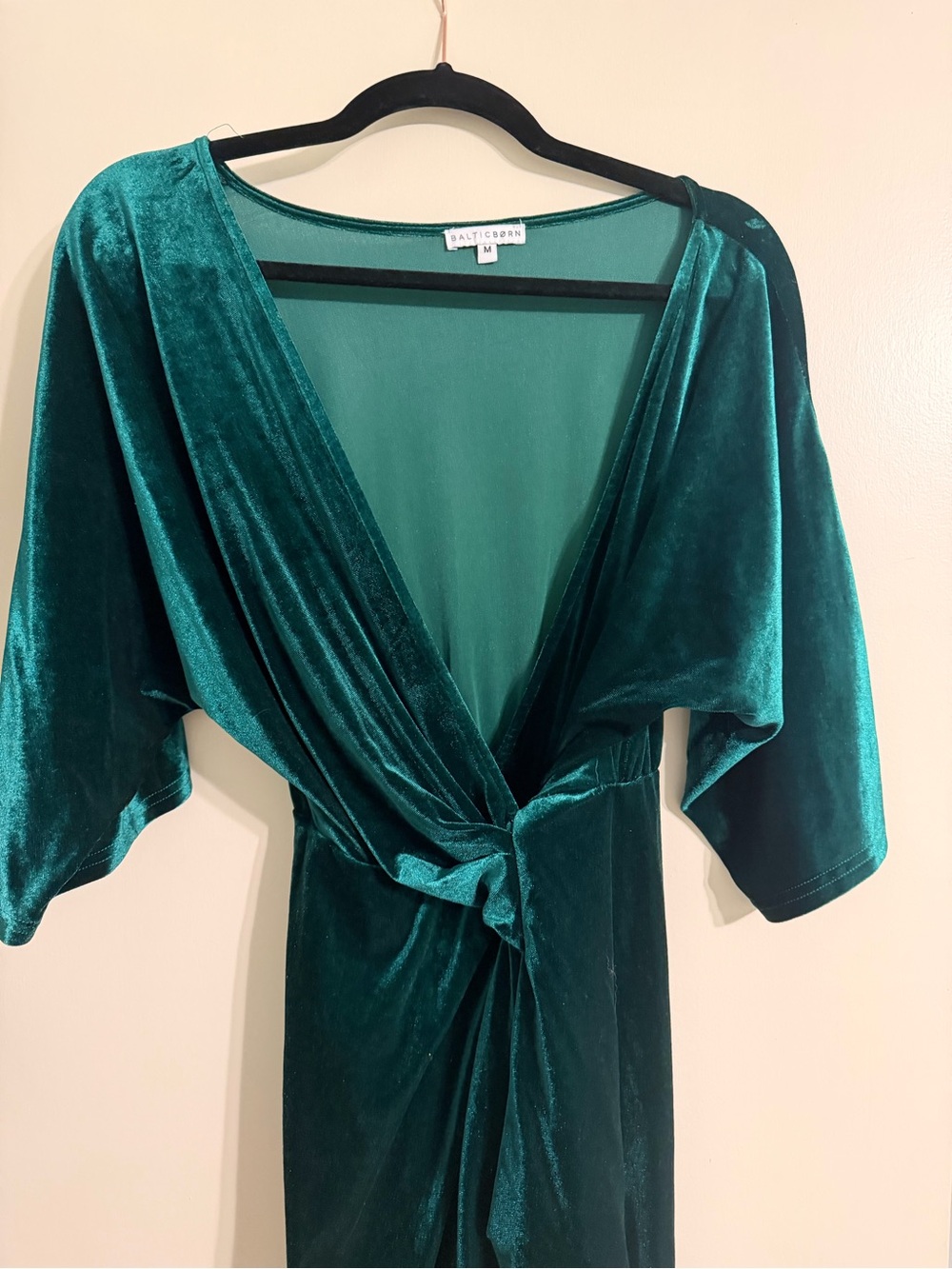 Baltic Born Teal Velvet Wrap Dress